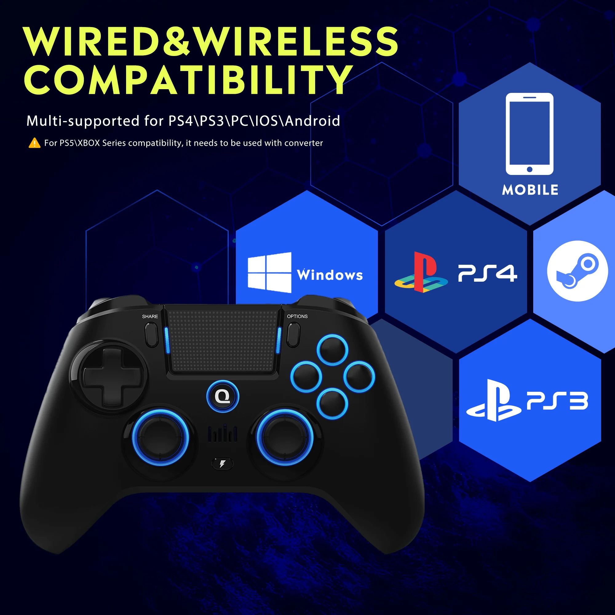 QRD Spark N5 Wireless Controller for PS5/PS4/PS3/PC - Image 8